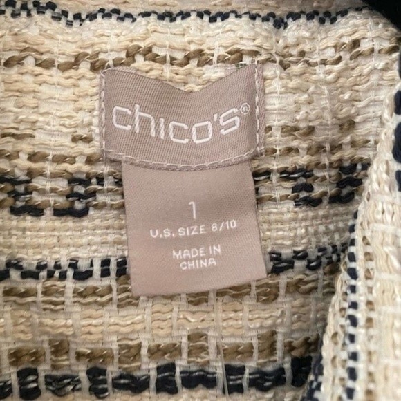 Chico’s Striped Tweed Jacket Blazer 1 - Picture 3 of 7